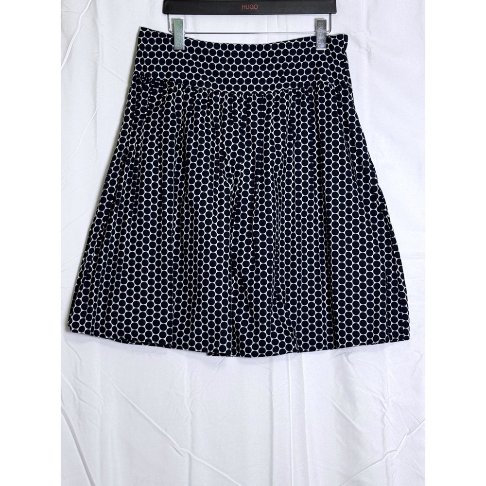 Cato Navy White Polka Dot‎ A Line Midi Skirt Size 12
